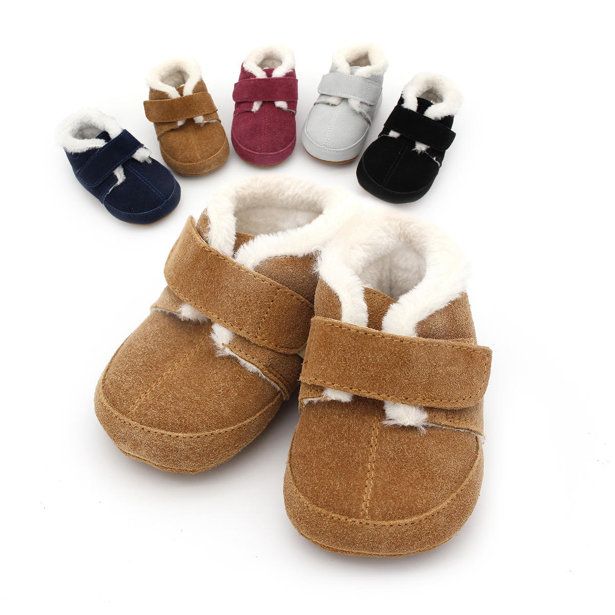Kids First Education - Baby Furry Boots Kids Leather Casual