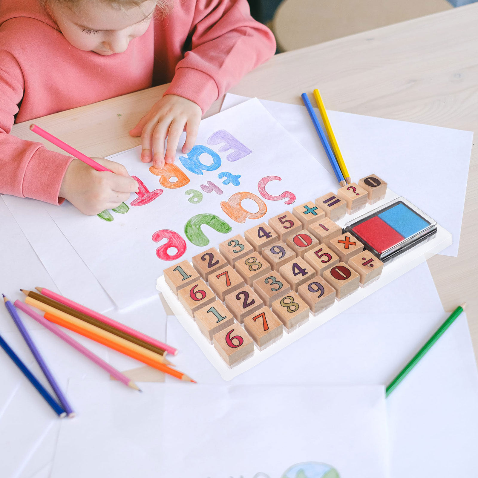 1Set Wooden Number Stampers Cr - đánh giá và giá Kids Education Number