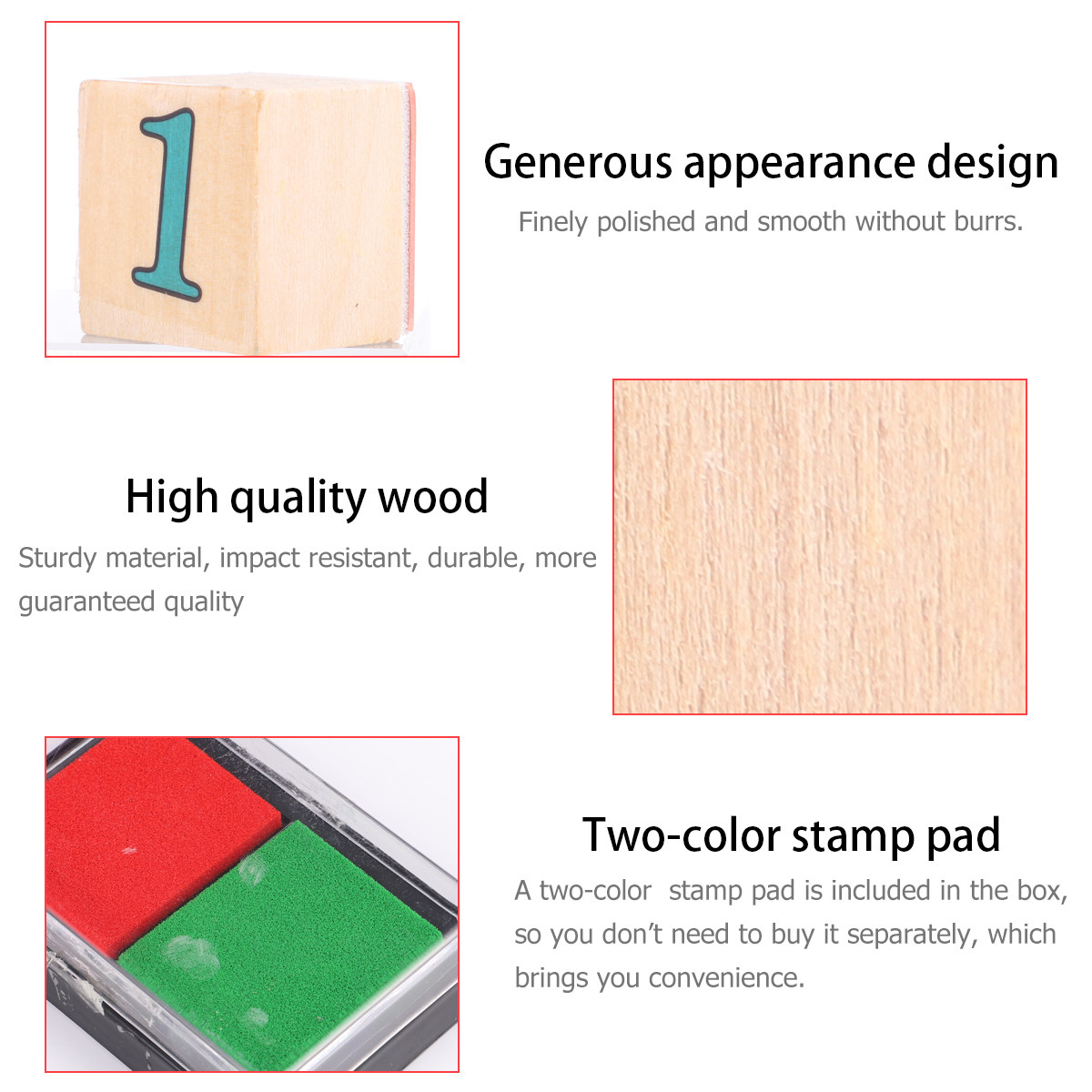 1Set Wooden Number Stampers Cr - đánh giá và giá Kids Education Number