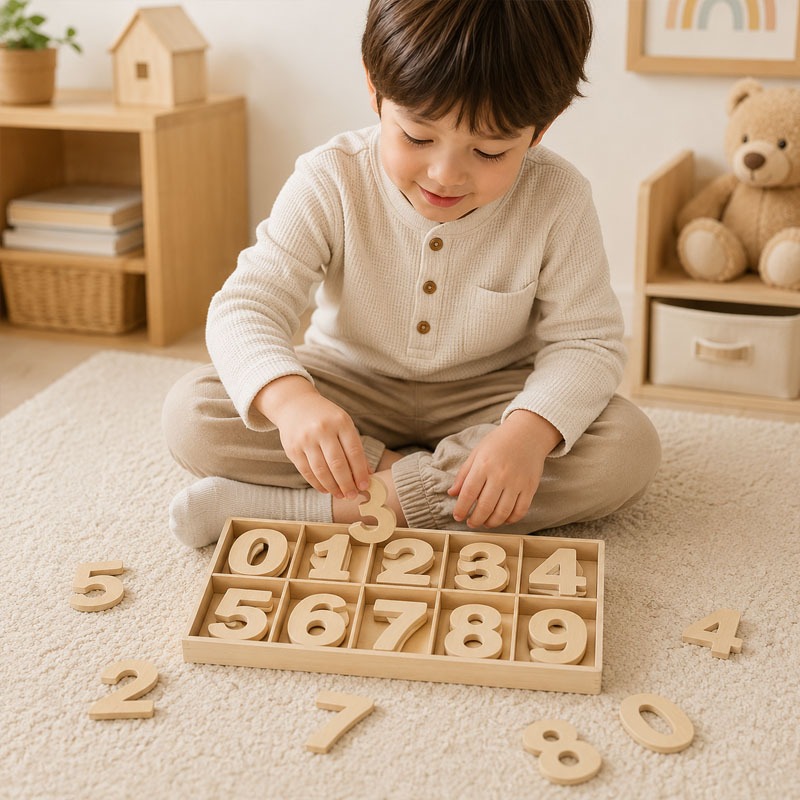 Wooden Number Set Craft Digits - đánh giá và giá Kids Education Name