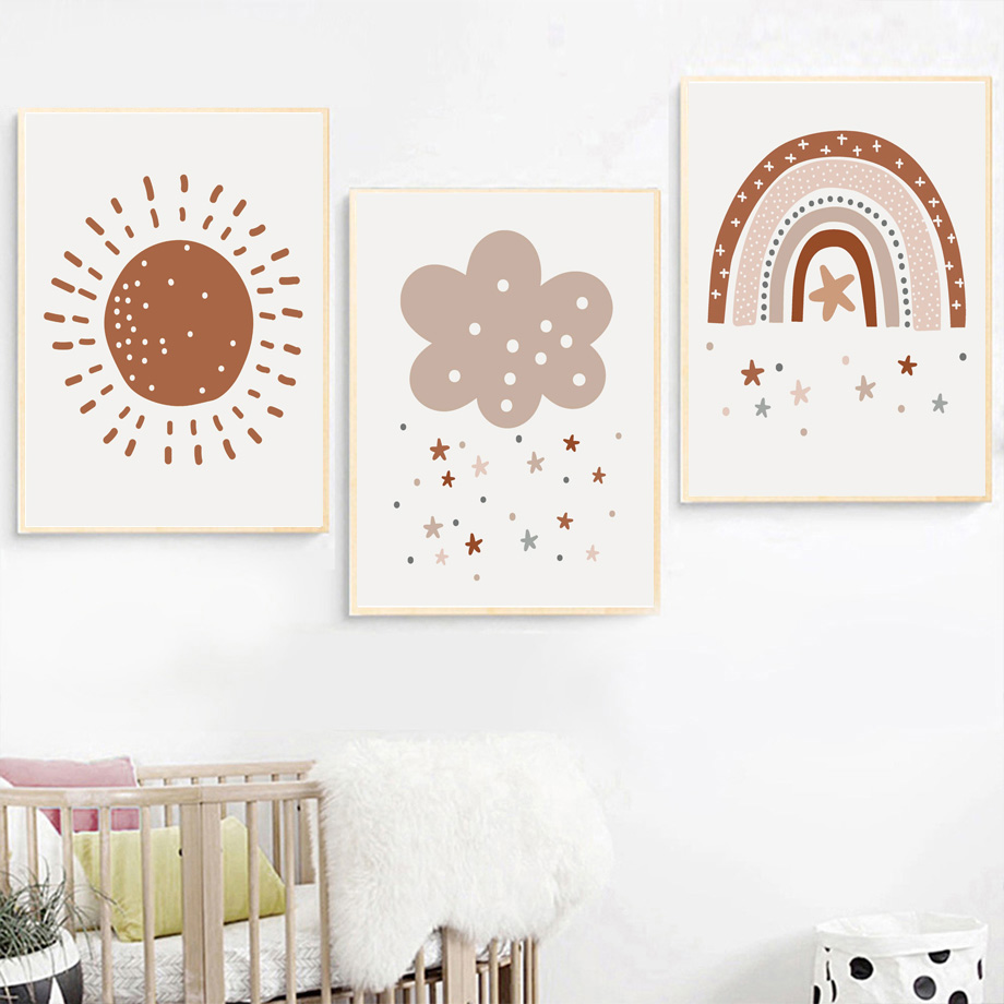 Boho Nursery Poster Canvas Pri - đánh giá và giá Kids Education Name